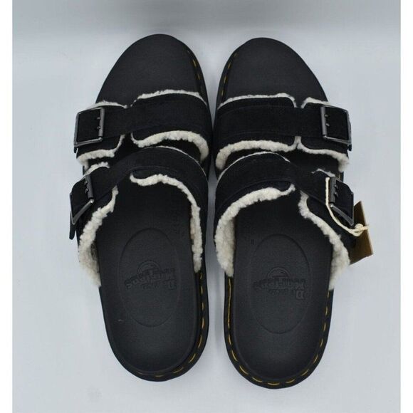 Dr Martens Mens Size 14 Myles‎ Black Suede Buckle Slide Sandals Shoes main image 5